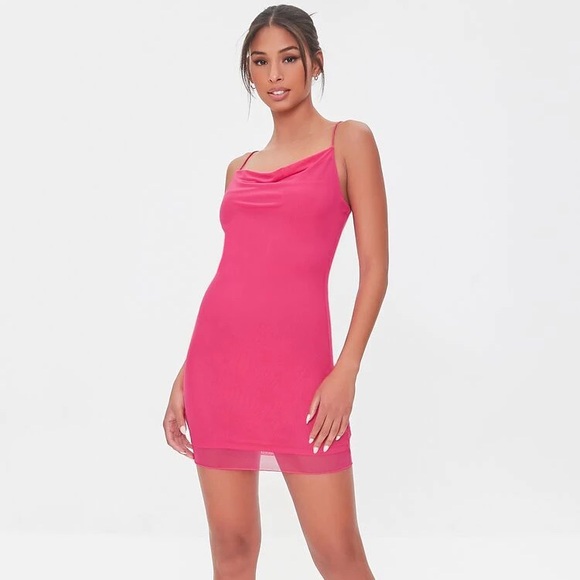 Cowl Mini Bodycon Dress Medium Forever 21 - Picture 2 of 5